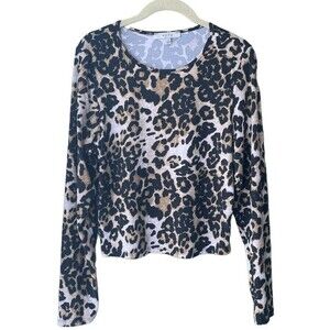gaze Crop Jaguar Print Long Sleeve Size L